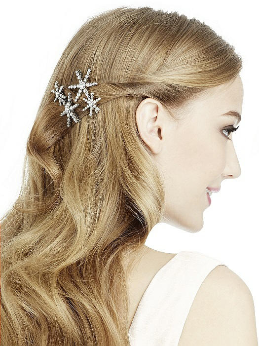 silver crystal jeweled hair clip